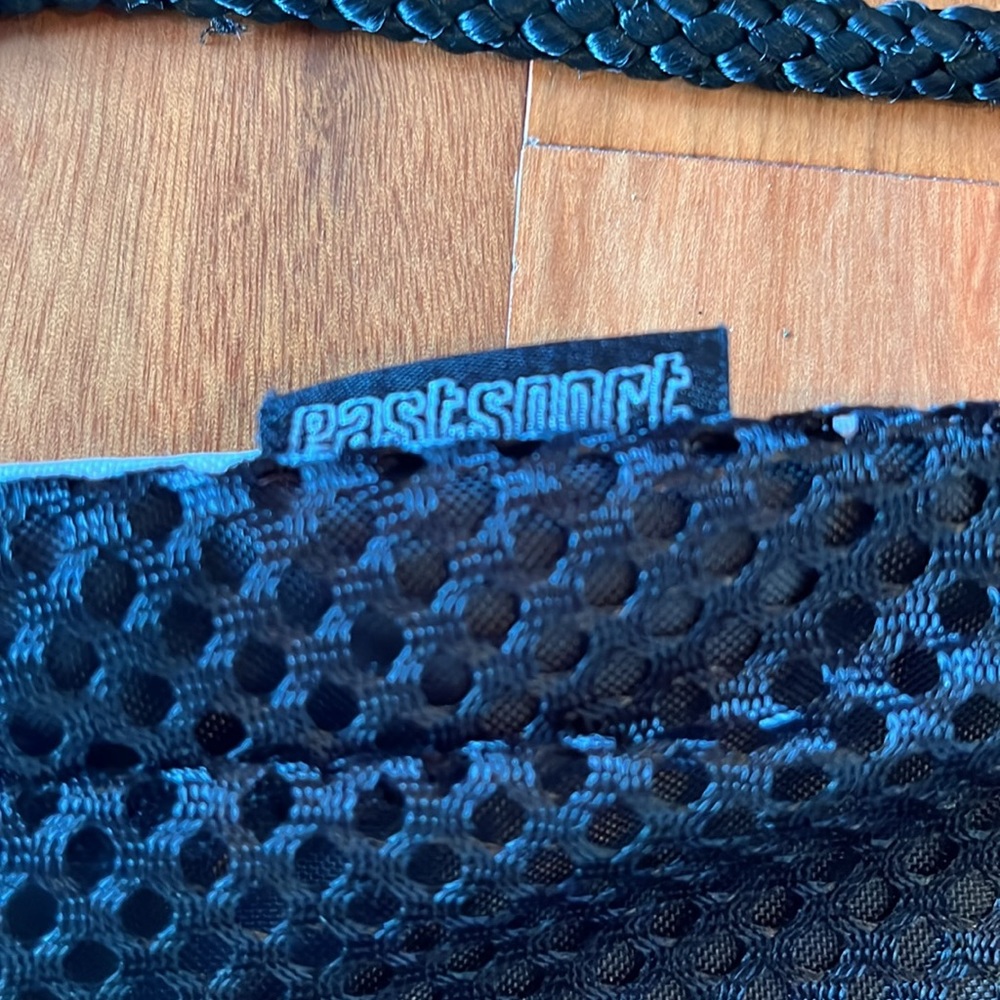 Black Mesh Drawstring Backpack - image 2